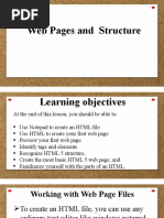 Web Pages and Structure