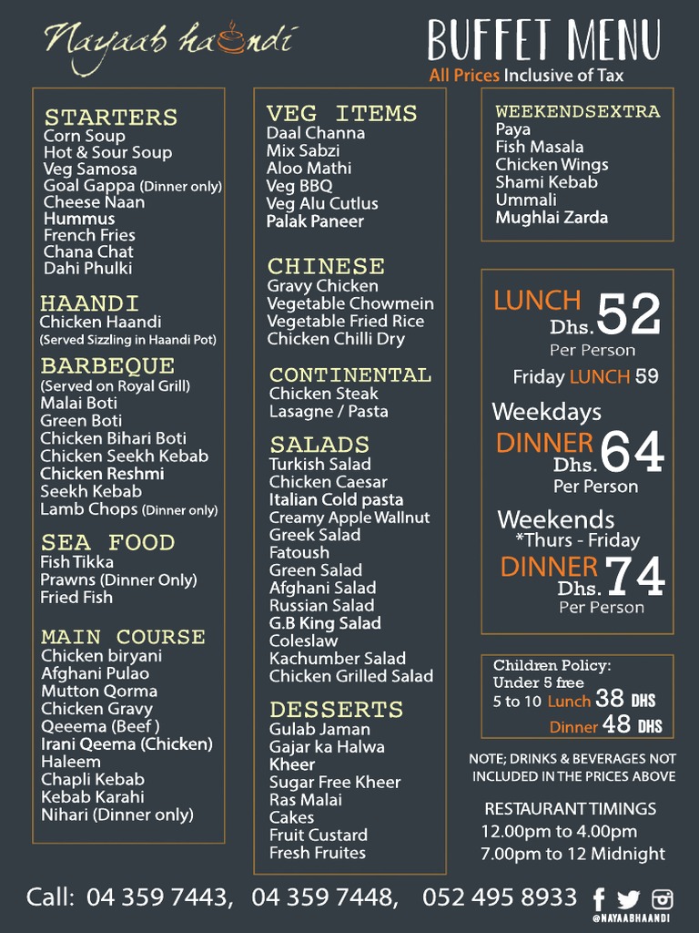 Buffet Menu | PDF