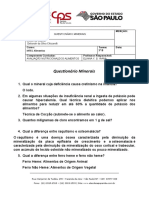 Questionário Minerais 10-05-21