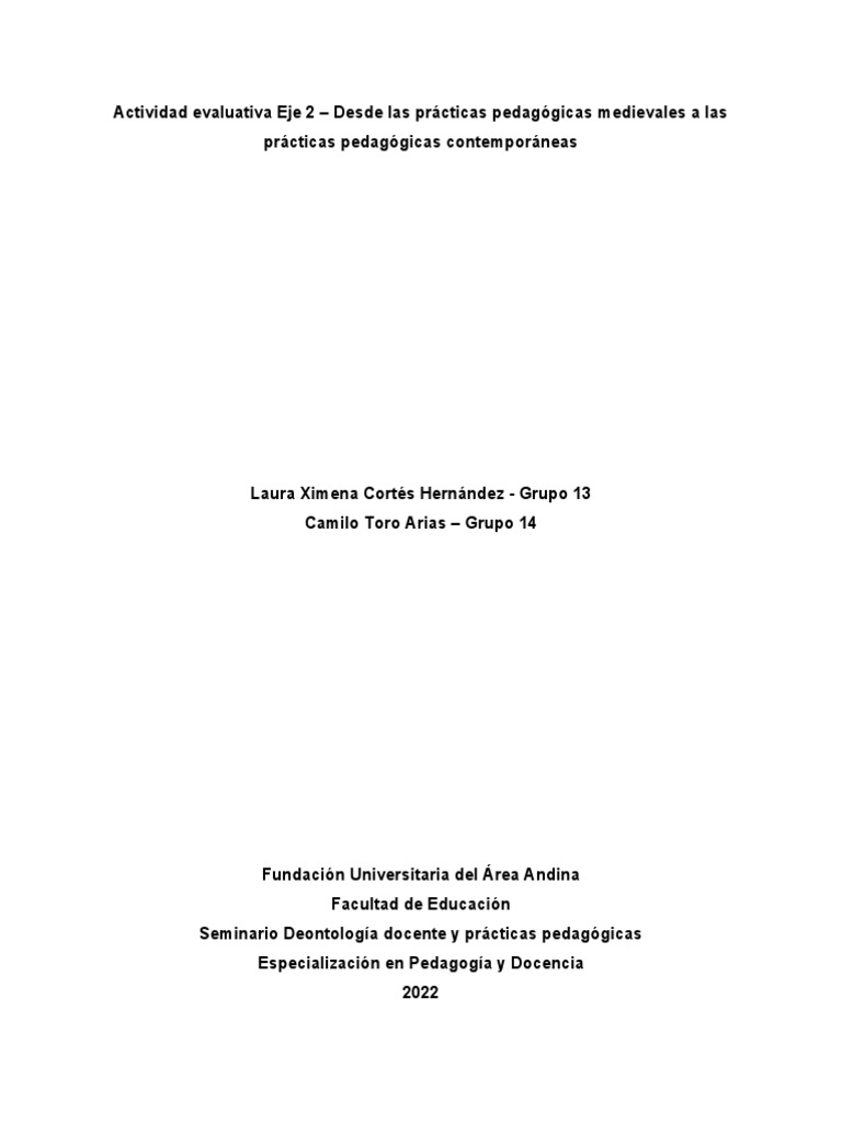 Actividad Evaluativa Eje 2 | PDF | Maestros | Método de enseñanza