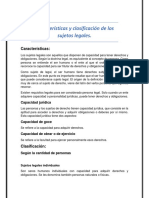 Características y clasificación de los sujetos legales