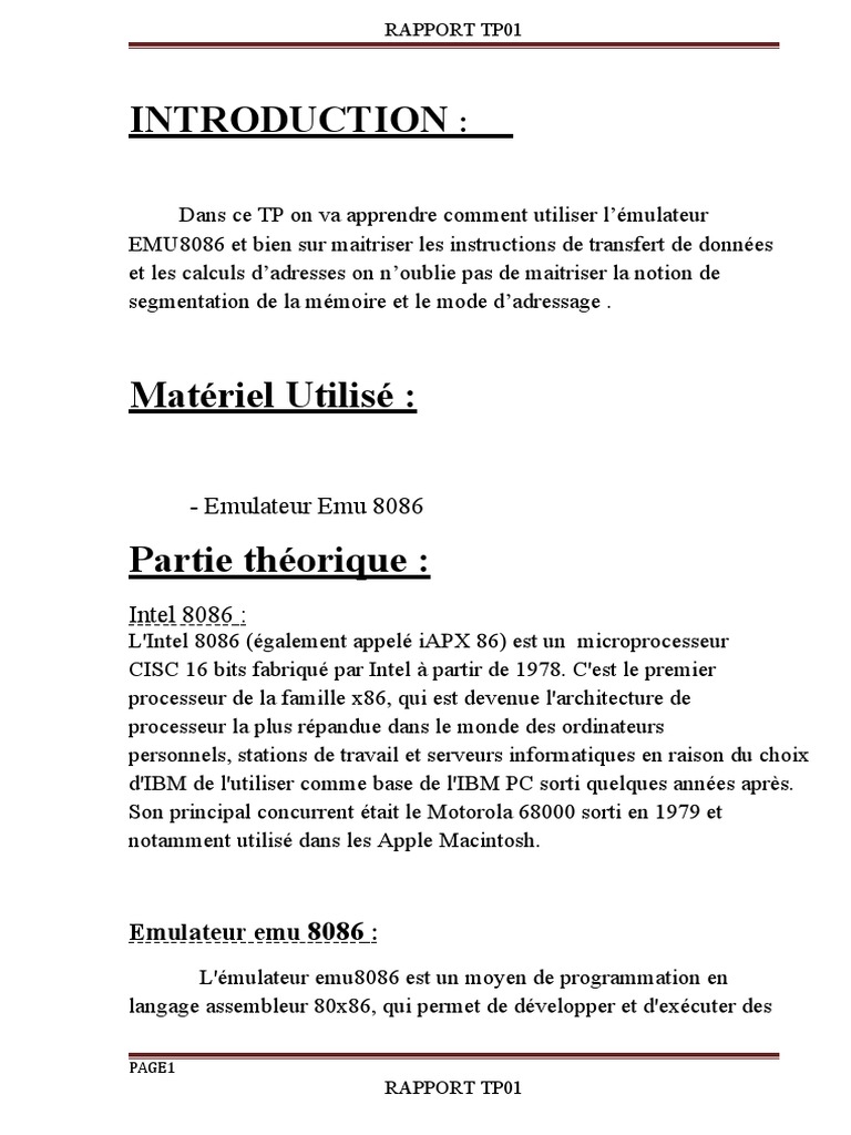 Rapport TP Calculateur Et Interfaçage | PDF | Biens manufacturés ...