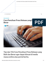 Cara Penulisan Press Release Yang Baik Dan Benar Berikut Tips & Triknya