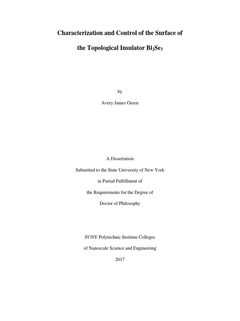 Dissertation On Bi2se3 | PDF | Graphene | Electrical