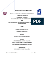 Plan Estratégico para La Constitucción de Una Empresa Constructora