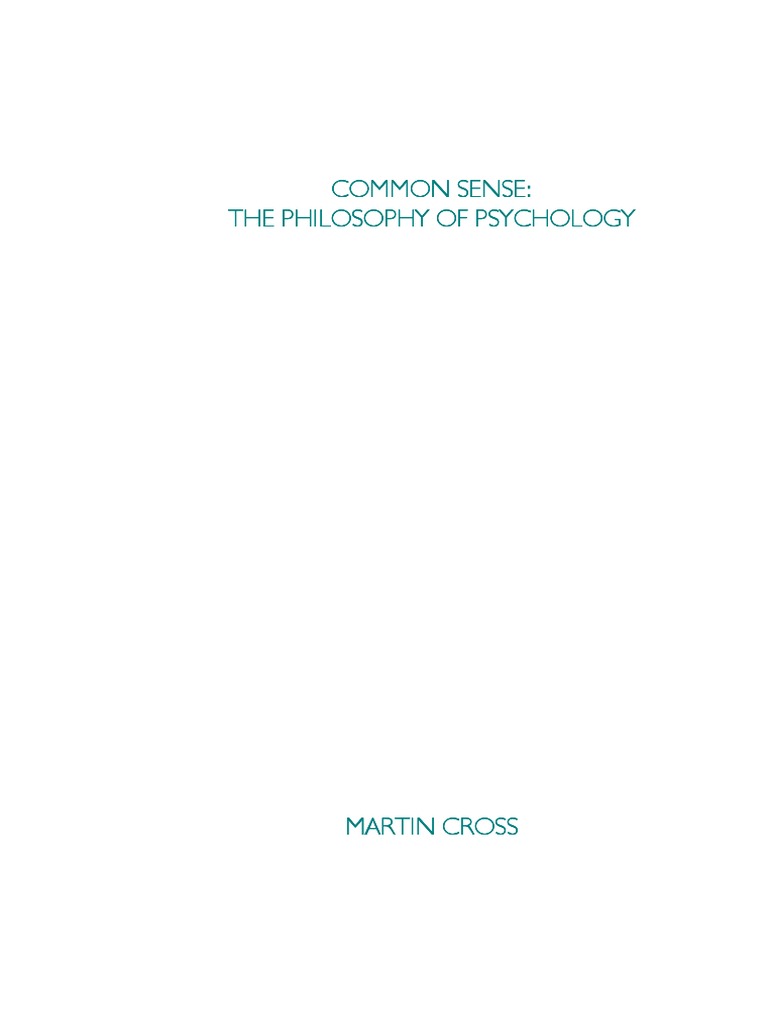 Common Sense The Philosophy of Psychology | PDF | Humility | Seven ...