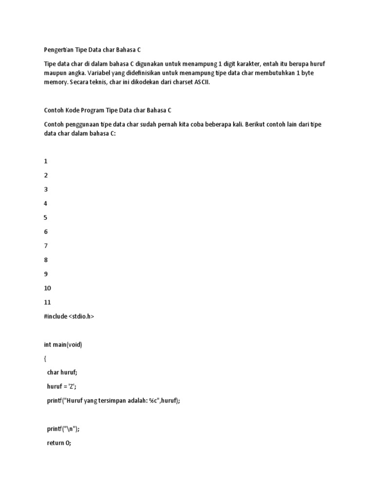 Apa Itu Tipe Data Char PDF