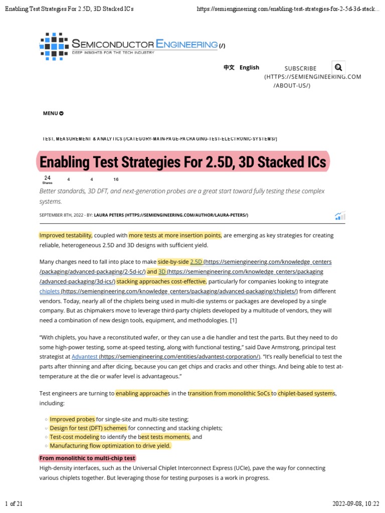 Test Strategies for 2.5D & 3D ICs | PDF | Computers
