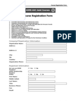 ASME-AUC Course Registration Form