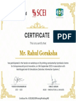 Mr. Rahul Goraksha Certificate 3DPrintingWorkshop