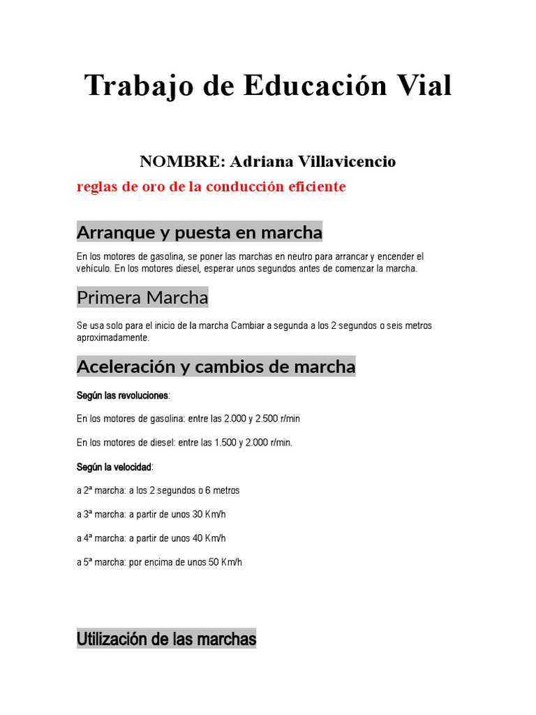 Reglas de Oro para Conducción Segura | PDF | Aceleración | Seguridad vial