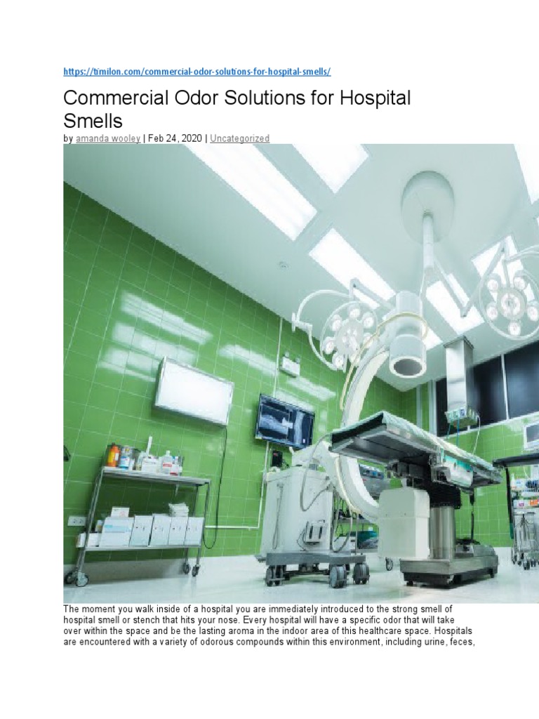 Odors in Hospitals PDF Odor Filtration
