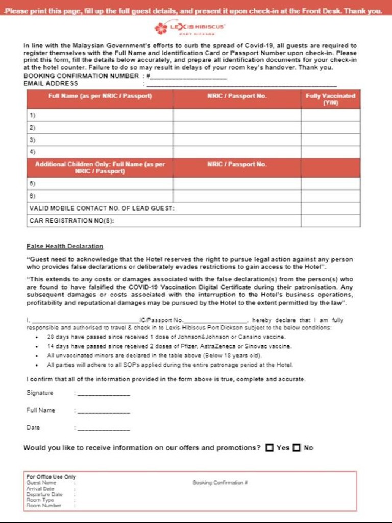 Lexis Hibiscus Form Filled PDF