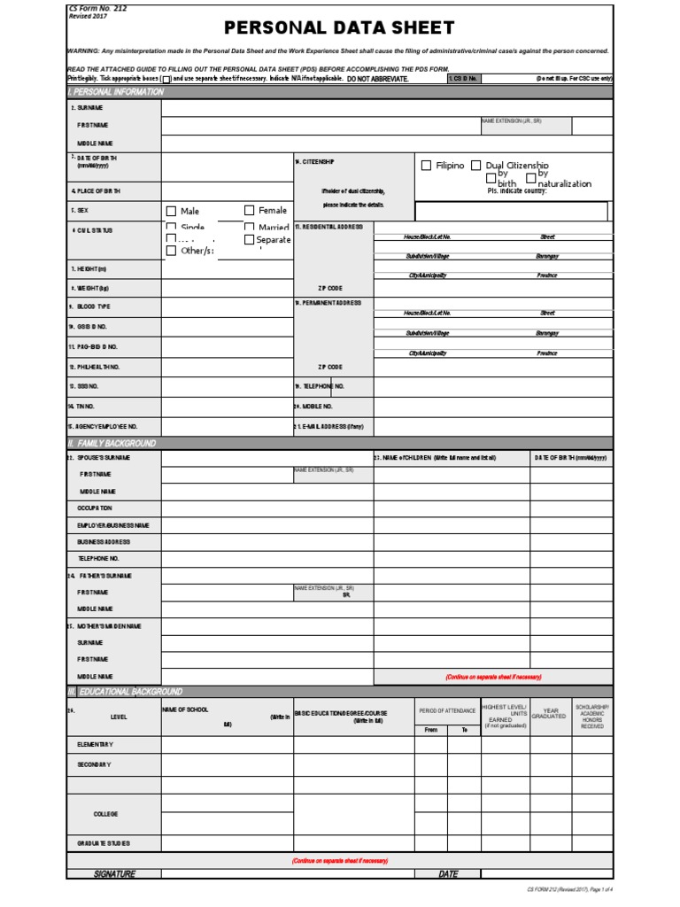 PDS Form | PDF