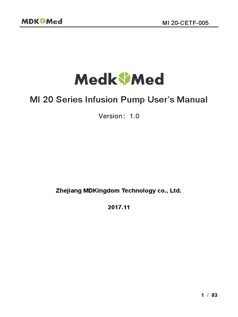 Mi 20 Series | PDF | Intravenous Therapy | Pump