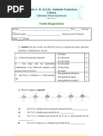Teste Diagnóstico 9º ano Ana