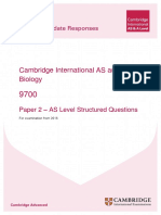 Cambridge International As and A Level Biology 9700 Paper 2 As Level Structured Questions Example Candidate Responses