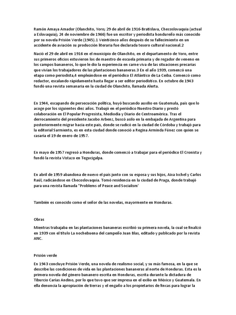 Biografía de Ramón Amaya Amador | PDF