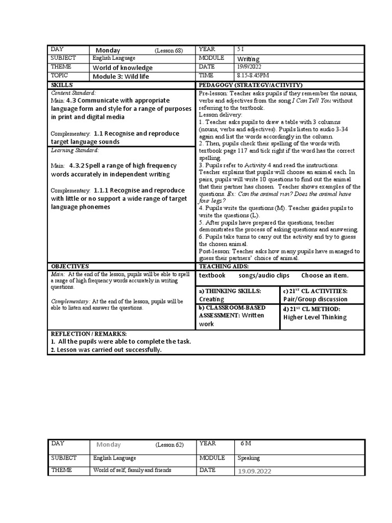 English Writing and Speaking Lessons | PDF