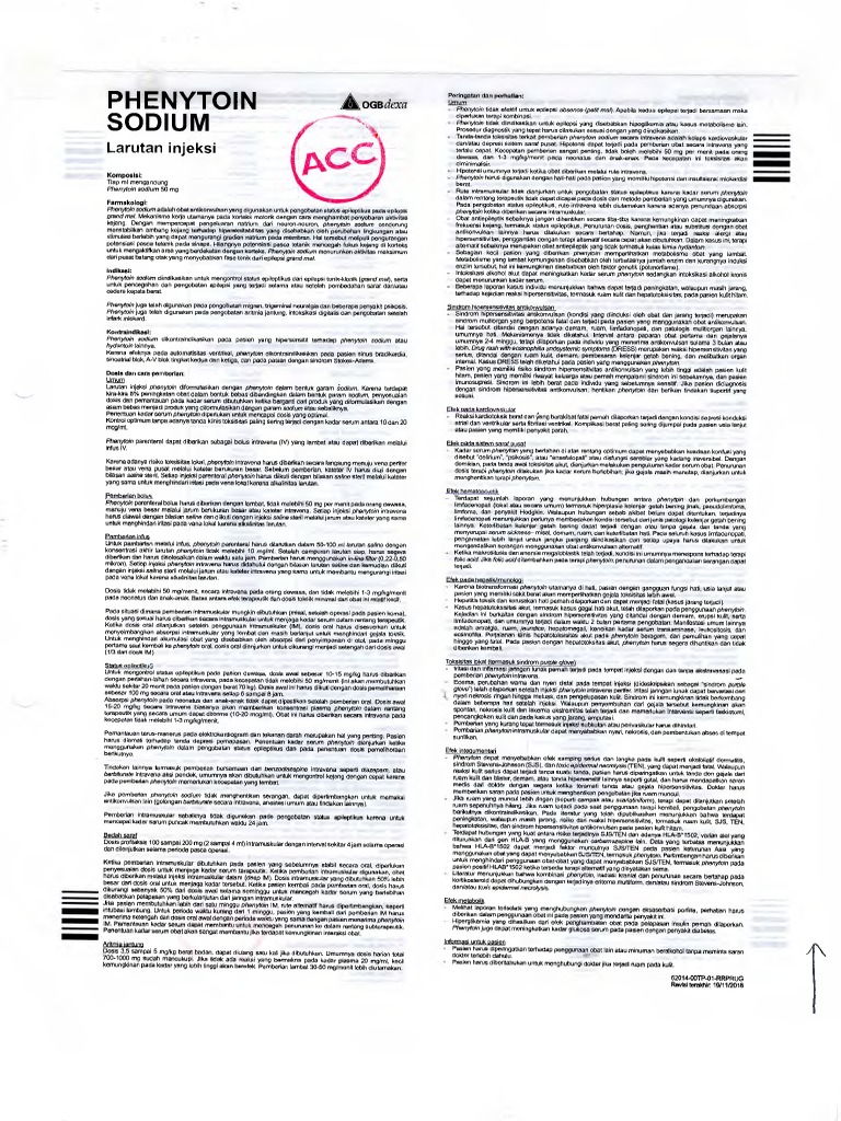 PI Phenytoin Sodium Injeksi 50mg | PDF
