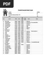 Residential Construction Schedule - TemplateLab