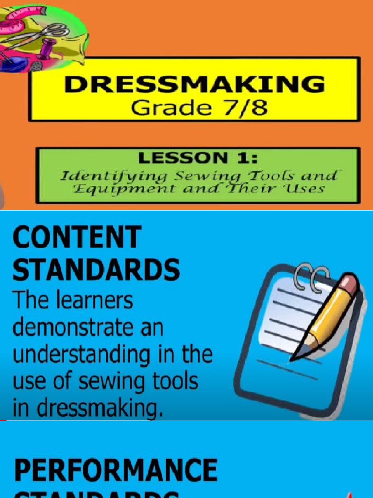 Week 1PPtSEWING TOOLS AND EQUIPMENT IN DRESSMAKING PDF