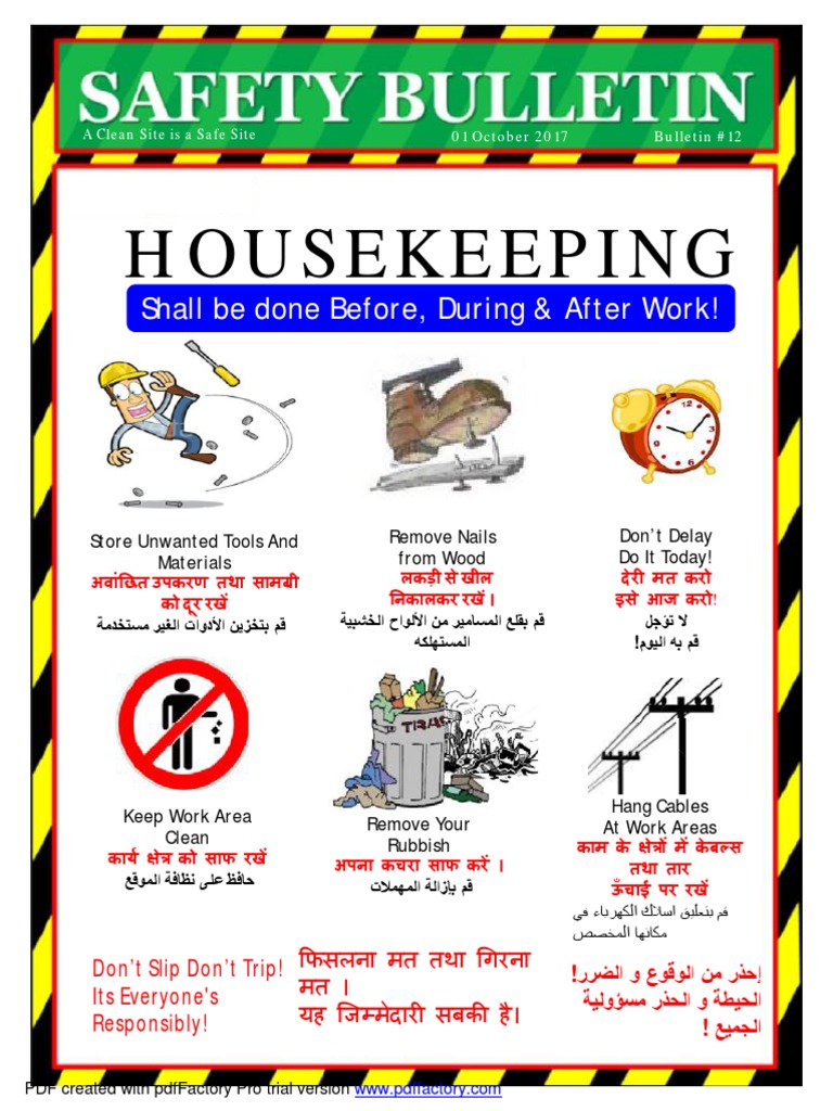 Safety Bulletin 12 Housekeeping PDF
