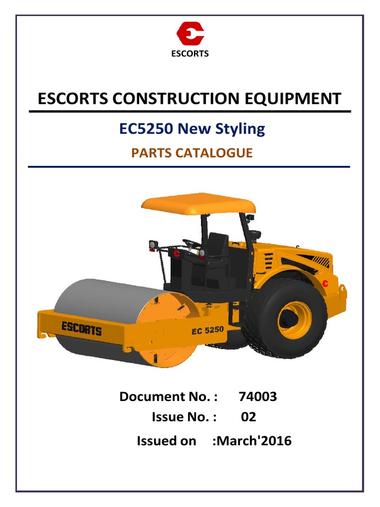 Parts Catalogue Escorts Compactor Ec5250 New Styling Rev222.3.16 PDF Screw Axle