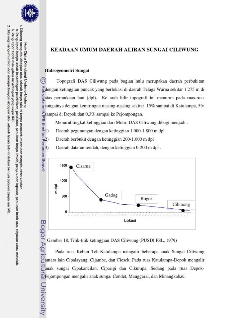 Daerah aliran sungai Ciliwung yang terlihat dari hutan organik Megamendung