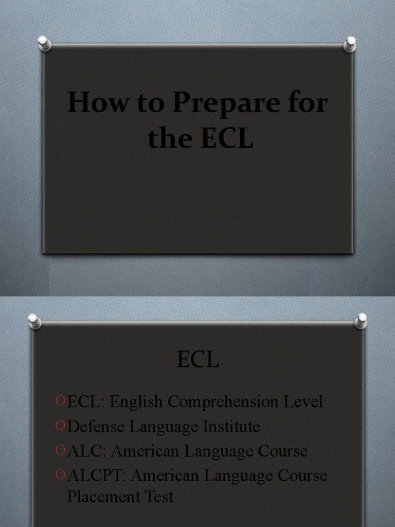 How To Prepare For ECL PDF
