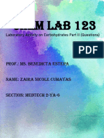 Laboratory Activity On Carbohydrates Part II