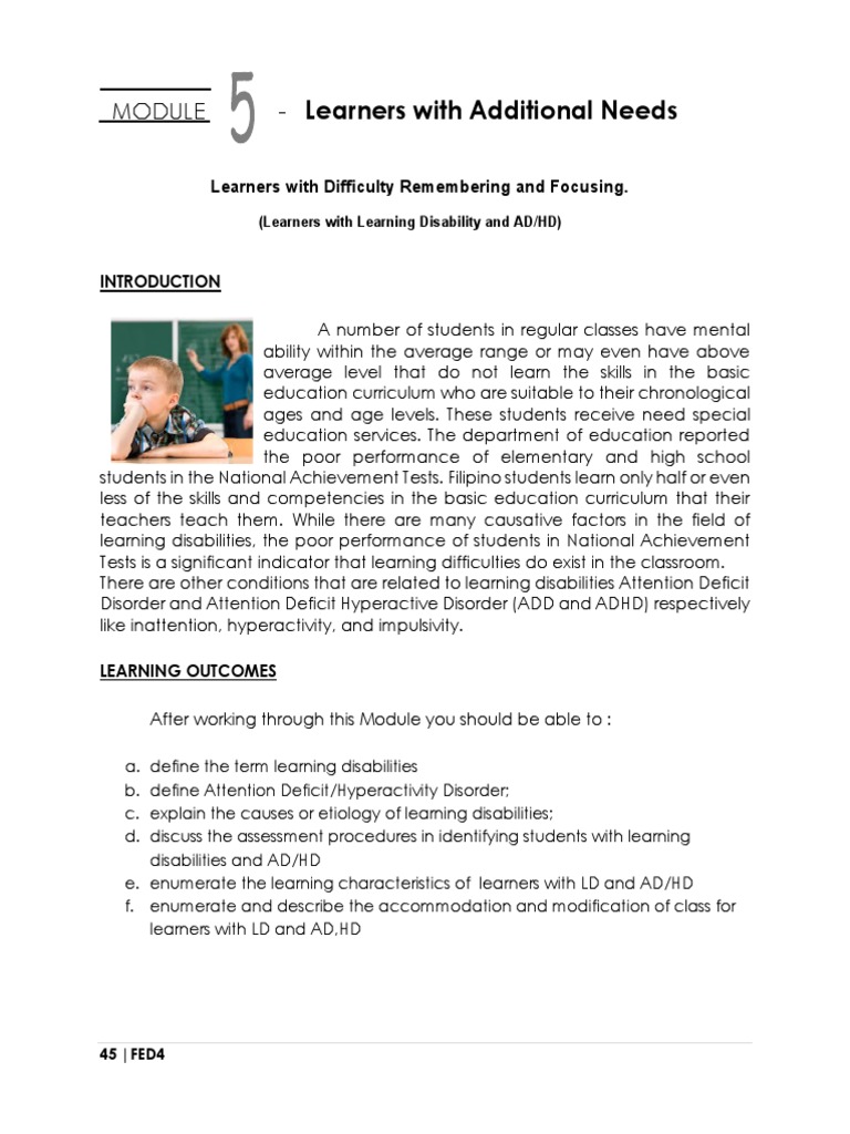 Module 5 LD Adhd | PDF | Attention Deficit Hyperactivity Disorder ...