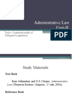 Administrative Law (Constitutionality of Delegated Legsilation