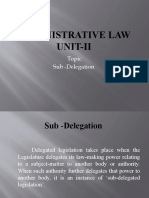 Administrative Law (Sub - Delegation)