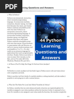 44 Python Learning Questions and Answers