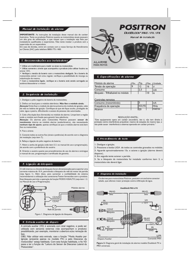 MANUAL DO ALARME POSITRON DUOBLOCK G4 PDF