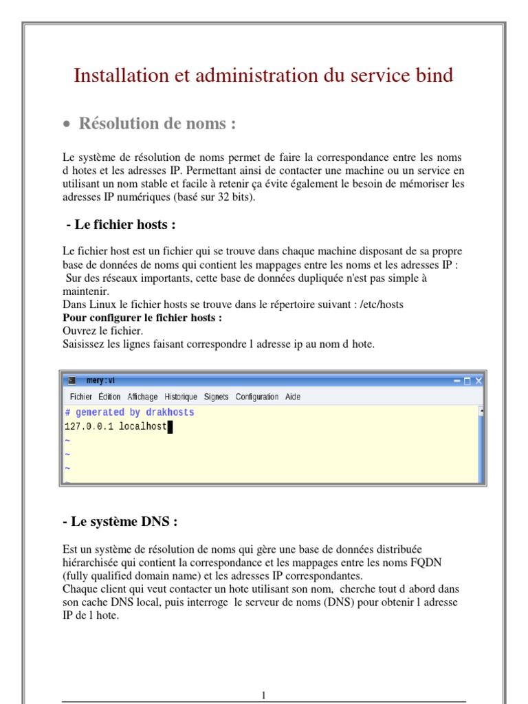 Administration du service DNS avec BIND | PDF | Système de noms de ...