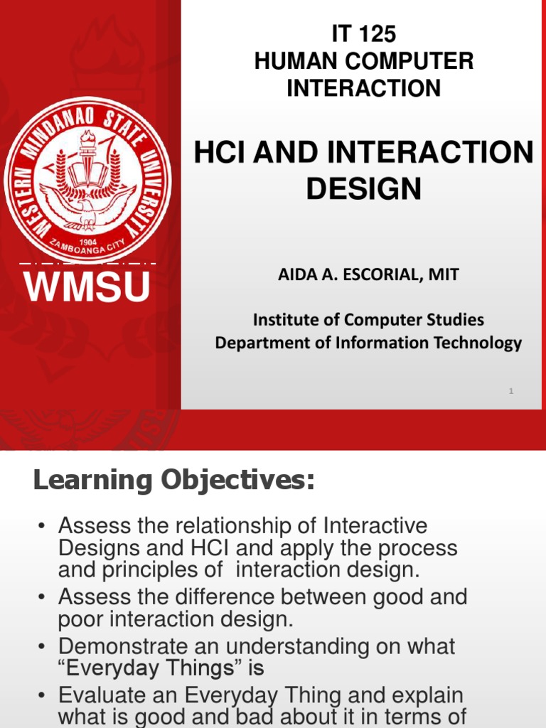 Lecture2 - HCI and Interaction Design | PDF | Usability | Human ...