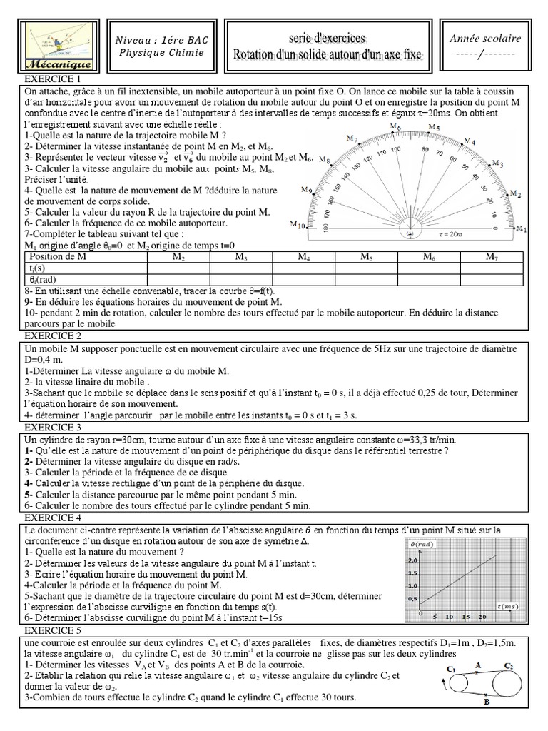 Exercices Rotation D'un Solide 3 | PDF