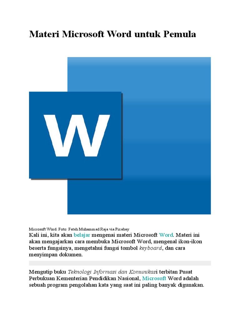 Materi Microsoft Word Untuk Pemula Pdf