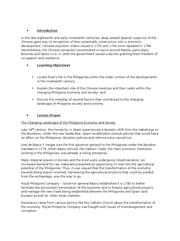 Module 5 the nineteenth century philippine economy society and the