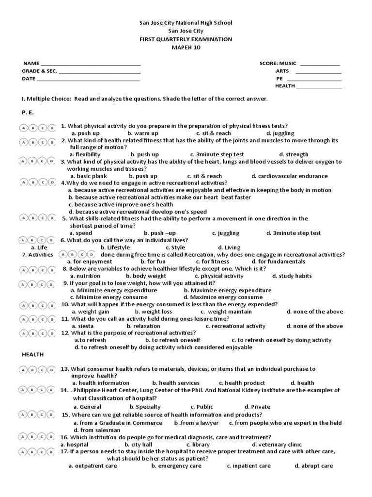 1ST QUARTER MAPEH 10 New | PDF