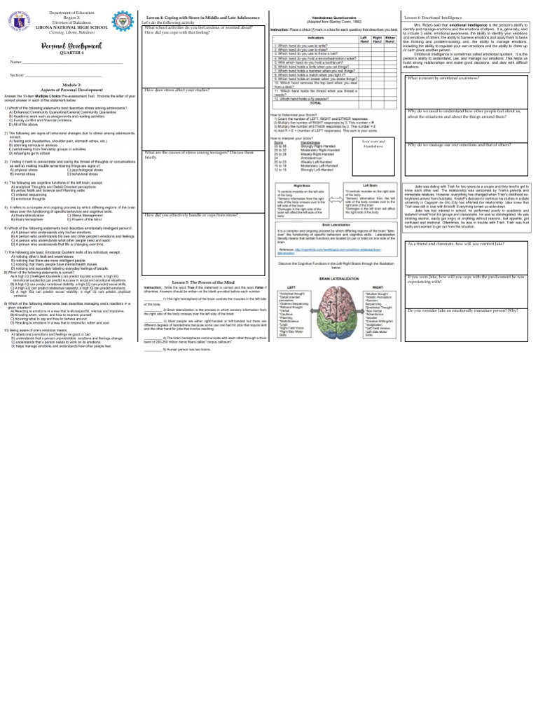 Personal Development Activity Sheets | PDF | Career & Growth | Self ...