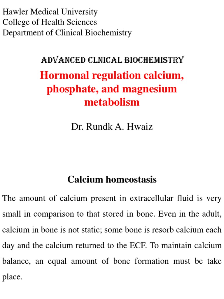 Hormonal Regulation of Calcium Metabolism | PDF