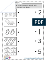 Number Matching Worksheets 1 20