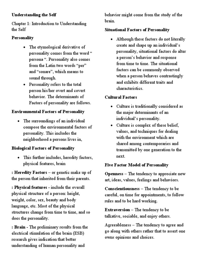 Understanding The Self Reviewer | PDF | Soul | Self Concept