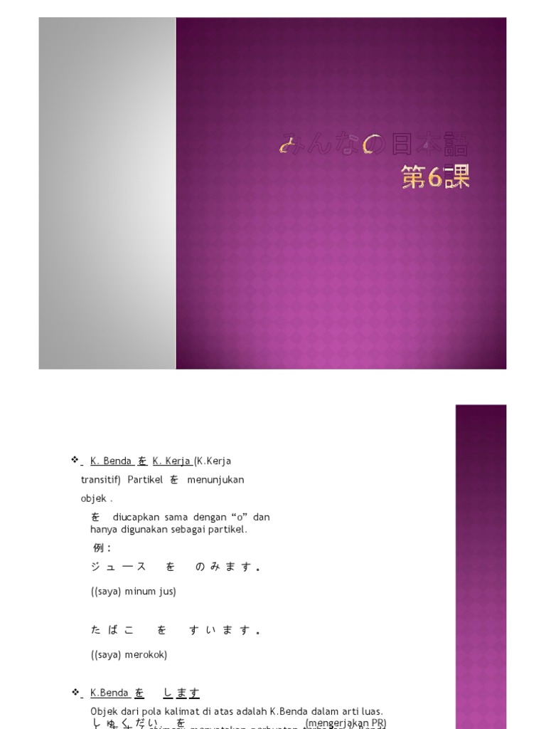 Bab 6 Minna No Nihongo Pdf