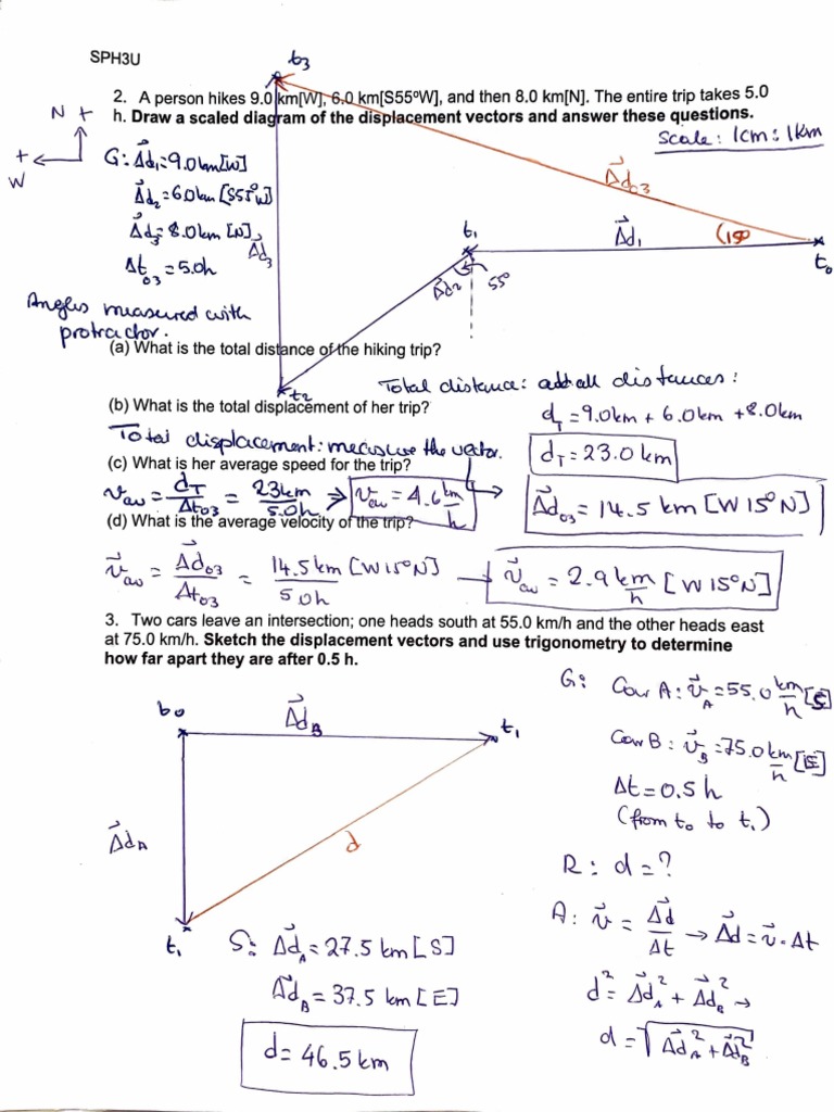 Position Distance Displacement Q2 3 Solutions PDF Mechanics