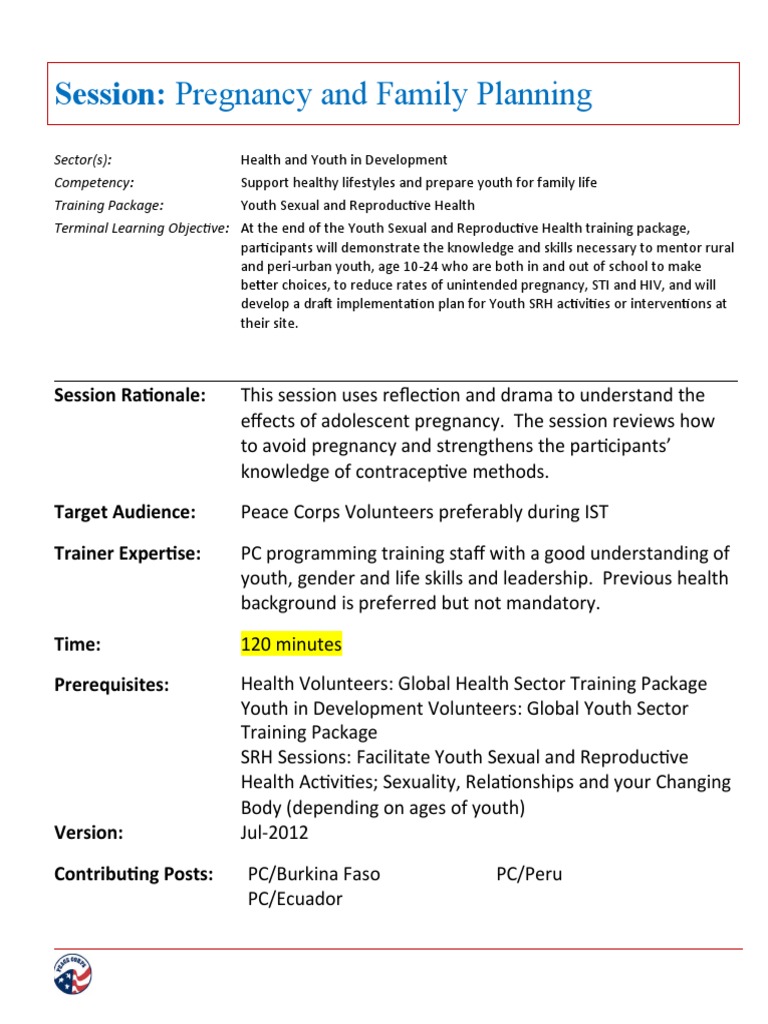 TP HE SRH Pregnancy and Family Planning S 201207 PDF Family