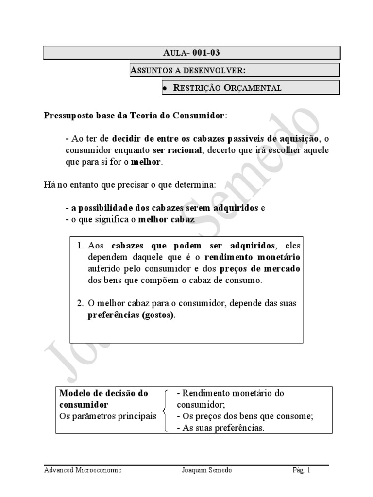 Restricao Orcamental | PDF | Economia | Economias